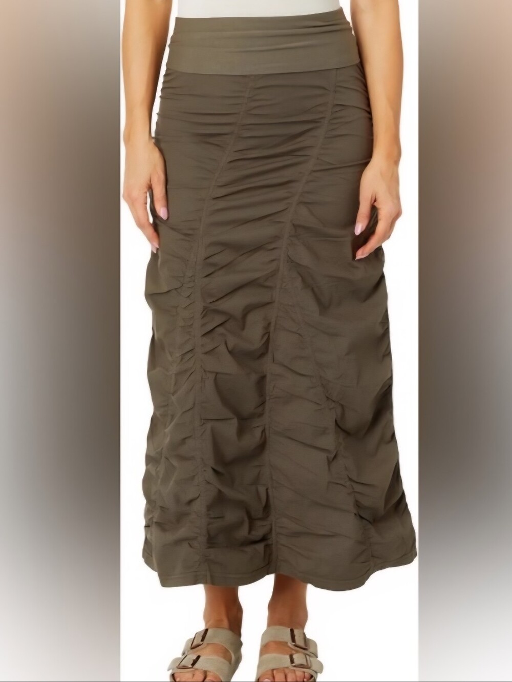 XCVI Ruched Stretch Corduroy Maxi Skirt - Women. NWT. See Photos For Flaws